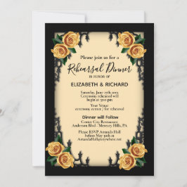 Invitación Rosas amarillas Ensayo gótico Cena Amarillo