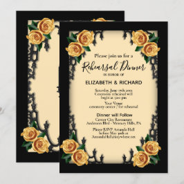 Invitación Rosas amarillas Ensayo gótico Cena Amarillo