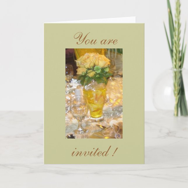 Invitación Rosas amarillas - ¡Estás invitado! (Anverso)