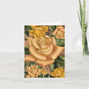 Invitación Rosas amarillas y madera rústica campestre para de