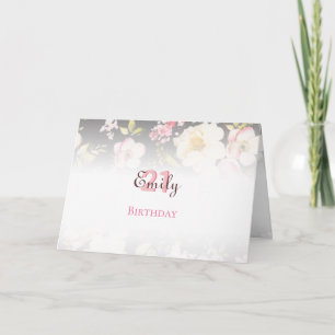 Invitación Rosas amarillas y rosadas en acuarela sobre fondo 