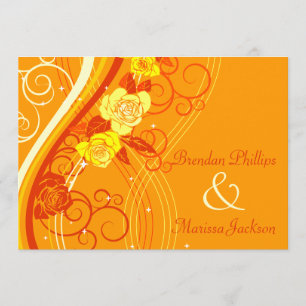 Invitación Rosas amarillos de la boda anaranjados