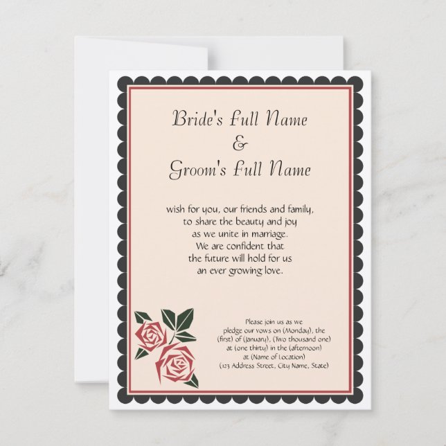 Invitación Rosas angulares (Anverso)