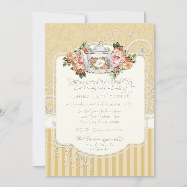 Invitación Rosas antiguos de época Floral Bouquet Moderno Swi (Anverso)