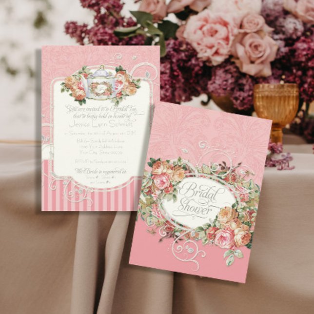 Invitación Rosas antiguos de época Floral Bouquet Moderno Swi (Subido por el creador)