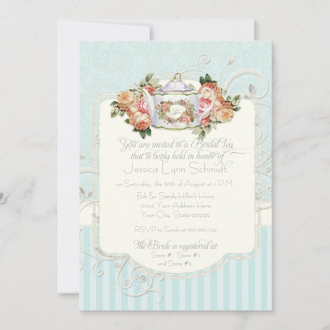 Invitación Rosas antiguos de época Floral Bouquet Moderno Swi (Anverso)