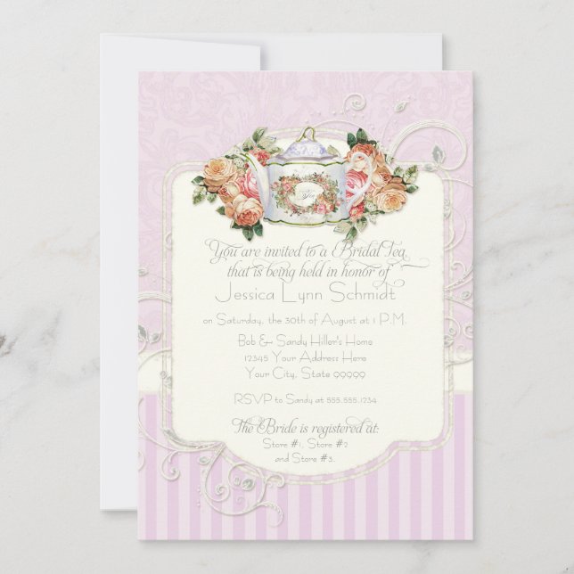 Invitación Rosas antiguos de época Floral Bouquet Moderno Swi (Anverso)