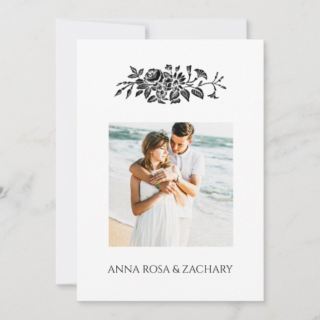 Invitación *~* Rosas AR6 victoriano Boda de QR FOTO RSVP (Anverso)