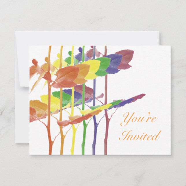 Invitación Rosas arcoiris (Anverso)