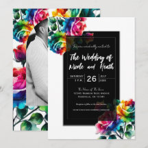 Rosas Arcoíris Negras y Blancas Bodas Florales Vib