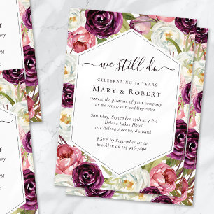 Invitación Rosas Aún Vemos Renovación 50° Boda