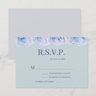 Invitación Rosas azul turbulentos saltan elegante boda floral