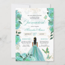 Rosas azul turquesa Verde azulado mariposa Quincea