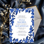 Invitación Rosas Azules Bat Bar Mitzvah Personalizado Chica m<br><div class="desc">¡Tarjeta perfecta para anunciar una mitzvah de murciélago, el bar mitzvah u otra celebración judía! ¡La mano hizo arte para ti! ¡TODO PERSONALIZABLE! Haga clic en "Personalizar" para editar el texto. Haga clic en "editar usando la herramienta de diseño" para ajustar las fuentes, colores y colocaciones y para borrar el...</div>