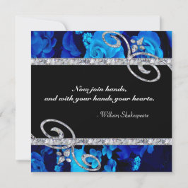 Invitación Rosas azules brillantes y el casarse de los