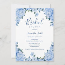 Rosas azules con ducha de novia