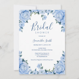 Invitación Rosas azules con ducha de novia