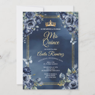 Invitación Rosas Azules de la Marina Mexicana Quinceañera, 16