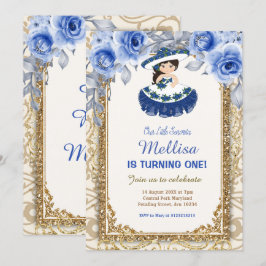 Invitación Rosas azules de la marina y cumpleaños mexicano de