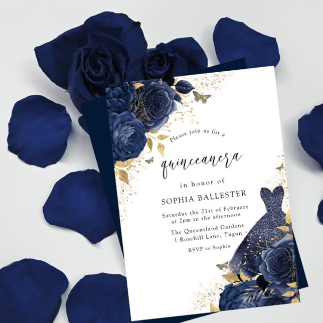 Invitación Rosas azules de la marina y Fiesta de la quinceañe (Subido por el creador)