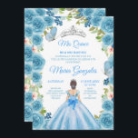 Invitación Rosas Azules de la Princesa Pastel<br><div class="desc">Rosas Azules de la Princesa Pastel y Invitación de la Mariposa de Quince</div>