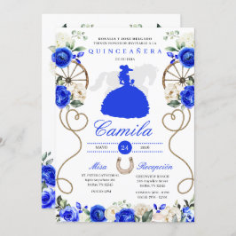 Invitación Rosas azules del oeste Mariachi Charro Quinceañera