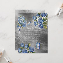 Rosas Azules Elegantes Mariposa Boda de Plata