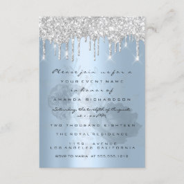 Invitación Rosas Azules Fumadas Plateadas Gotean Boda Dulce 1