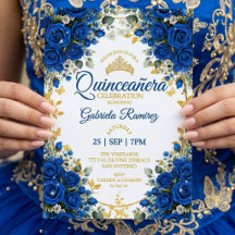 Rosas Azules Reales Quinceañera Mariposas Doradas 