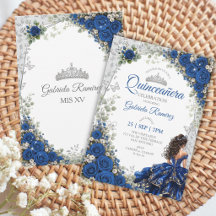 Rosas Azules Reales Quinceañera Mariposas Plateada