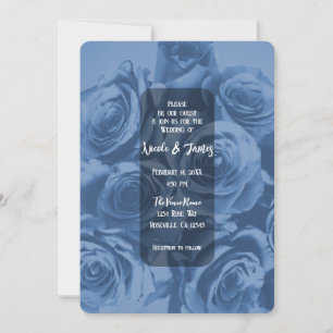 Invitación Rosas Azules Romántico Floral Bouquet Elegante Bod