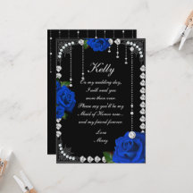Rosas Azules Románticos Y Diamantes Casados De Hon