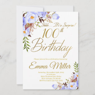 Invitación Rosas Azules Sorpresa Floral Fiesta de Cumpleaños