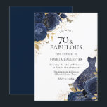 Invitación Rosas Azules y Doradas 70 & Fabulosas 70th<br><div class="desc">Rosas Azules y Doradas 70 & Fabulosas 70 Invitación de Cumpleaños Invitación de Fiesta

¡Más diseños florales elegantes en nuestra tienda!

Ver colección coincidente en nuestra tienda</div>