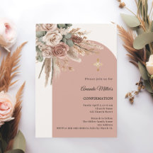 Rosas beige taupe pampas arco marfil Confirmación