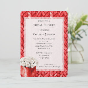 Invitación Rosas blancas de sudor rojo ducha de novia