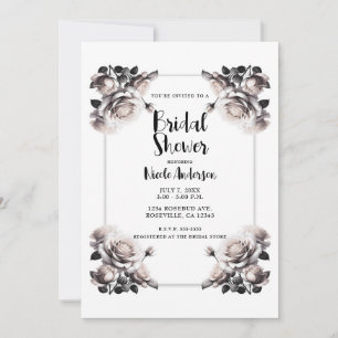 Invitación Rosas Blancas Delicadas Ducha Shabby Chic