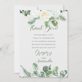 Invitación Rosas Blancas Elegantes y Verdor