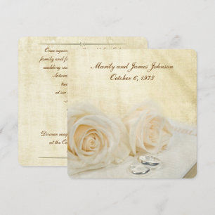 Invitación Rosas blancas en la renovación de la promesa de la
