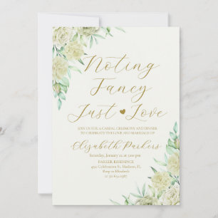 Invitación Rosas Blancas Nada Lujoso Solo Amor Huida