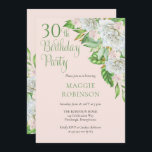 Invitación Rosas blancas | Orquídeas 30.ª fiesta de cumpleaño<br><div class="desc">Celebrando su 30° "Fiesta del Cumpleaños" con elegantes rosas blancas y orquídeas con este diseño floral en cascada con sutiles libreto verde sabio y texto sérico. Diseño compuesto por Holiday Hearts Designs (derechos reservados). El texto del guión no es editable excepto por el diseñador. Si tiene alguna pregunta o necesita...</div>