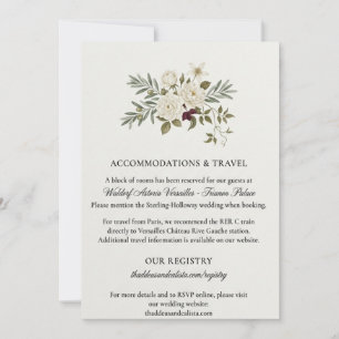 Invitación Rosas Blancas, Ramas de Olivo, Clemátide, Parte Su