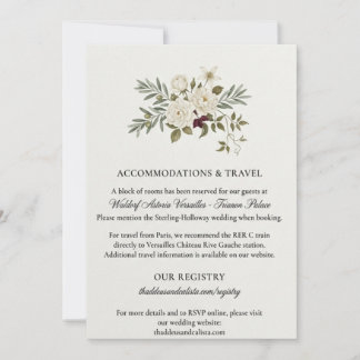 Invitación Rosas Blancas, Ramas de Olivo, Clemátide, Parte Su