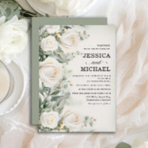 Rosas blancas Verde elegante boda