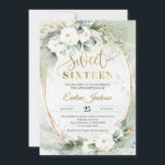 Invitación Rosas blancas verdes Relieve metalizado de oro dul<br><div class="desc">Relieve metalizado de oro de rosas blancas verde dulce 16 invitaciones, diseño bohemiano de moda con flores rosas rosas rosas rubias mezcladas con rosas rosadas polvorientas peonías de rosas borgoñonas flores mestizas y flores de marrón combinadas y letras de letras de caligrafía modernas combinadas. Flores modernas y rústicas vintage, imprimibles,...</div>