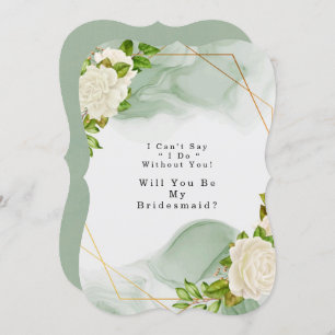 Invitación Rosas Blancas Verdes Serás Mi Novia