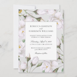 Invitación Rosas blancas vintage