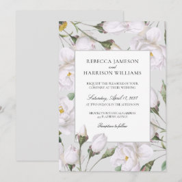 Invitación Rosas blancas vintage