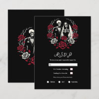 Rosas Blancas y Rojas Negras RSVP para Boda de Esq
