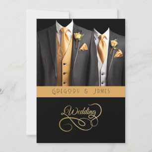 Invitación Rosas bodas Gris y Naranja Tiro de seda